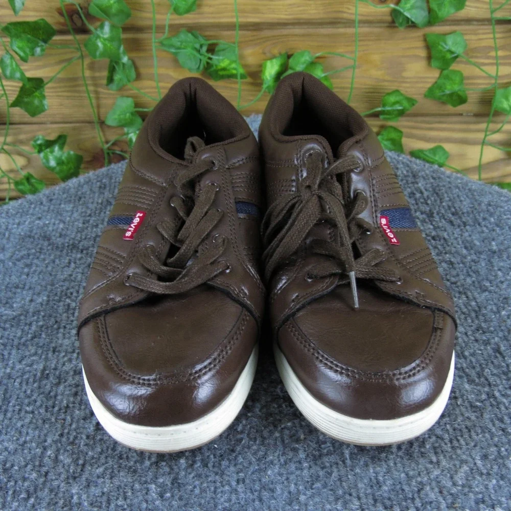 Levi's Brown Boys Synthetic Sneakers Size‎ 4.5 Casual Lace-Up Shoes